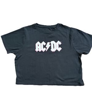 AC/DC Band tee short sleeves black with white letters trimmed in pick- XXL EUC
